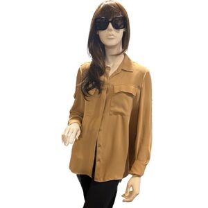 White House Black Market Long Sleeve Soft Shirt with Adjustable Sleeves